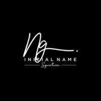 Letter NG Signature Logo Template Vector