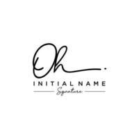 Letter OH Signature Logo Template Vector