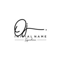 Letter OJ Signature Logo Template Vector