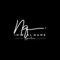 vector de plantilla de logotipo de firma de letra nq