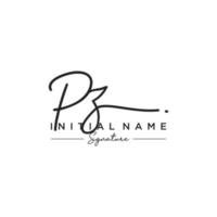 Letter PZ Signature Logo Template Vector