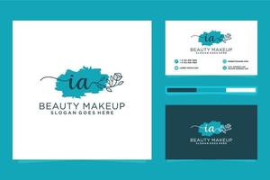 Initial IA Feminine logo collections and business card templat Premium Vector