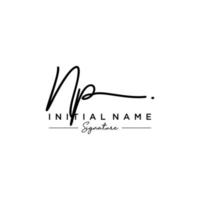 Letter NP Signature Logo Template Vector