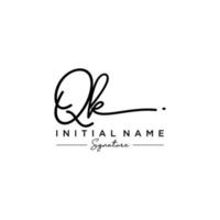 Letter QK Signature Logo Template Vector