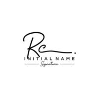 Letter RC Signature Logo Template Vector