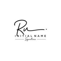 Letter RU Signature Logo Template Vector