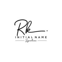 Letter RK Signature Logo Template Vector