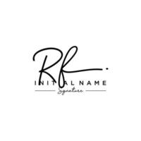 vector de plantilla de logotipo de firma de letra rf