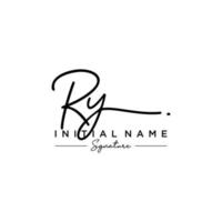 Letter RY Signature Logo Template Vector
