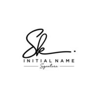 Letter SK Signature Logo Template Vector