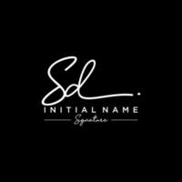 Letter SD Signature Logo Template Vector