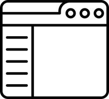 web barra lateral vector icono