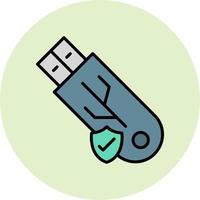 Usb Secure Vector Icon