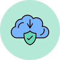 icono de vector de descarga de nube