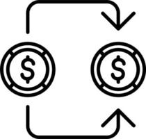 icono de vector de cambio de dinero