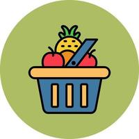 icono de vector de cesta de compras