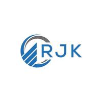 diseño de logotipo de tecnología abstracta rjk sobre fondo blanco. concepto de logotipo de letra de iniciales creativas rjk. vector