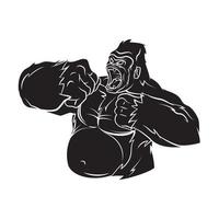 Gorilla Black Vector Illustration