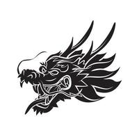 Dragon Head Black Vector Illustration