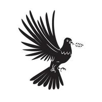 Flying Dove Black Vector Illustration