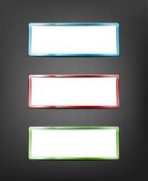 3d realistic vector icon illustrations. Website, web rectangular buttons in different colors.