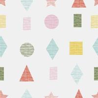 Seamless pastel geometric shapes pattern background vector