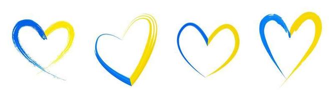 Heart in the colors of the flag of ukraine vector