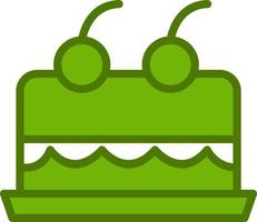 Cake With Cherry On Top Vector Icon