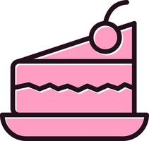 Piece Of Cake On Plate Vector Icon