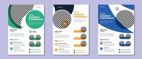 Business conference flyer design template. vector