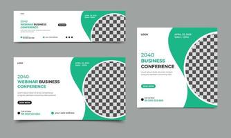 Modern business webinar conference web banner or social media post square banner template design. Business webinar invitation design and Live conference banner design template. vector