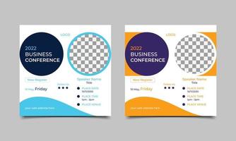 Business conference social media post square banner design template. vector illustration.