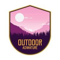 Adventure and mountain outdoor badges vector