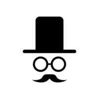 Logo vector design with glasses hat and mustache