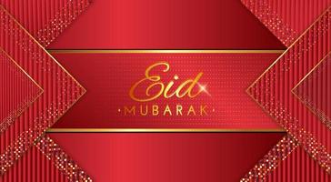 Eid Mubarak background design with red color vector