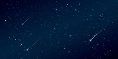 Starry and comet in universe background. Beautiful blue night sky with meteor illustration. vector