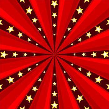 Red burst background with stars vector