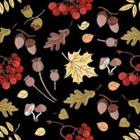 AUTUMN MAPLE Nature Seamless Pattern Vector Illustration