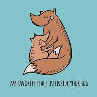 MY FAVOURITE PLACE IN YOUR HUGS Fox Vector Illustration Set