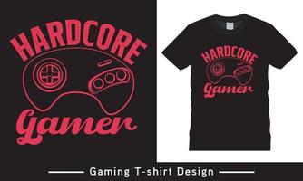 Typography vector game lover t shirt template design Free Vector