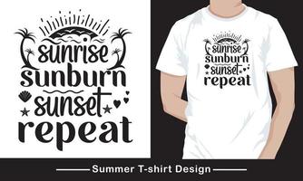 Summer t-shirt design, typography vector t shirt design file Free Vector