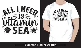 Summer t-shirt design, typography vector t shirt design file Free Vector