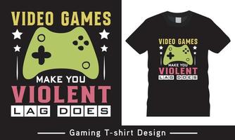 Gaming Lover T Shirt Design, Typography Vector Gaming T Shirt Template