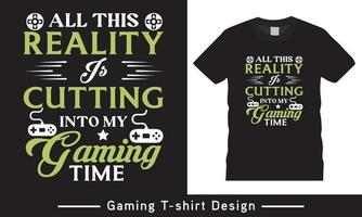 Typography vector game lover t shirt template design Free Vector