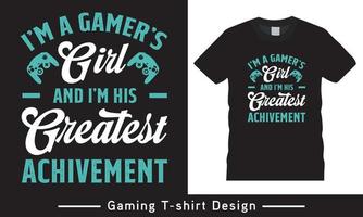 Typography vector game lover t shirt template design Free Vector