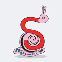 snail on a white background Pro Vector