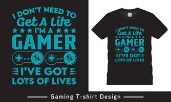 Game Lover T Shirt Design Free Vector