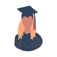 Female student vector abstract portrait.