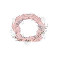 Christmas wreath isolated on white background. vector