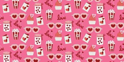 Beautiful Pattern cute cartoon for love concept. sweet beautiful heart. Cartoon illustration for fashion, Valentine's Day, wrap paper, cards or about love and wedding. vector